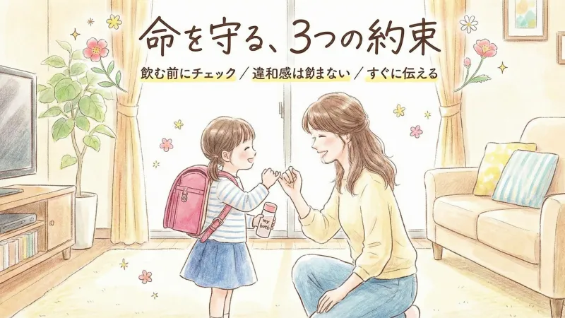 子どもの水筒に変なものを入れられないための約束